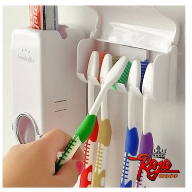 Dispenser Odol Pasta Gigi &amp; Tempat Sikat Gigi / Dispenser Tooth Paste