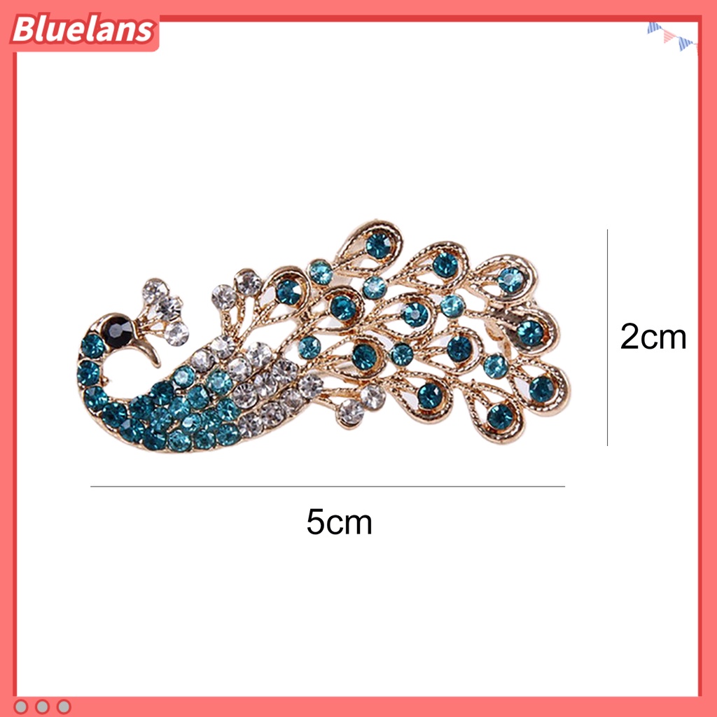 Bluelans Brooch Pin Shiny Lovely Women Fashion Peacock Shape Collar Pin