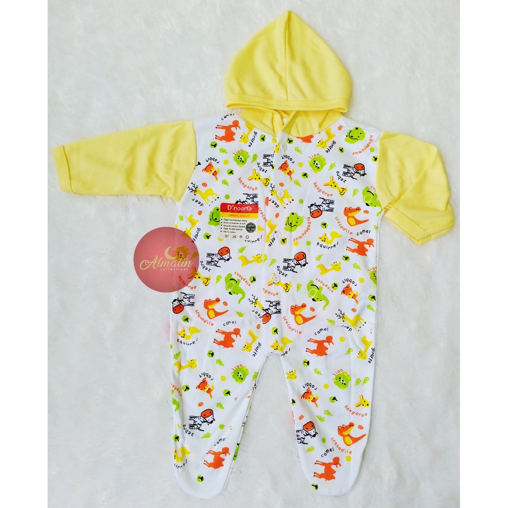 Jumpsuit/Sleepsuit Bayi D'noorfa Murah Motif Animal / Baju Kodok Newborn / TERMURAH Dapat 3 Pcs