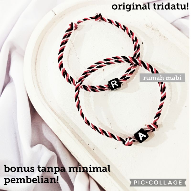 Gelang Tridatu inisial tebal!!premium!ready a-z!bonus tanpa minimal pembelian!