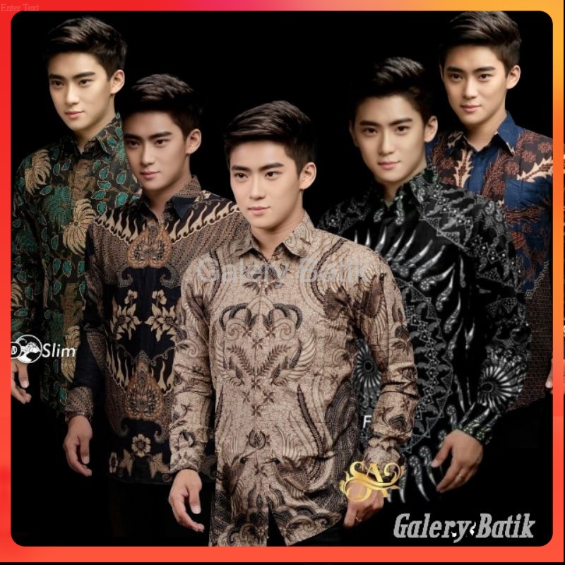 Kemeja Batik Pria Lengan Panjang motif KERATONAN Kode 002 Size M L XL XXL Reguler[GB]