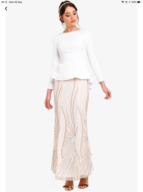 Zalia placement sequin skirt peplum set //  SIZE : S