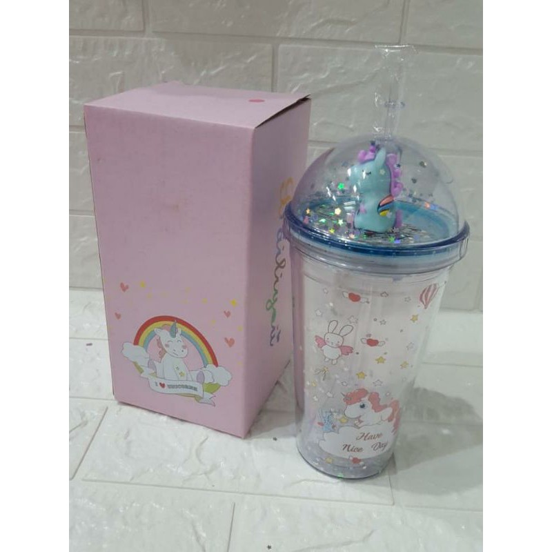 GELAS MINUM KARAKTER UNICORN