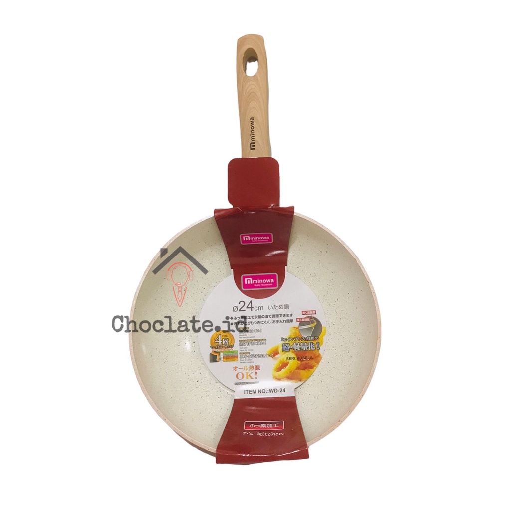 MINOWA WOK PAN LAPISAN CERAMIC MARBLE 26 28 30