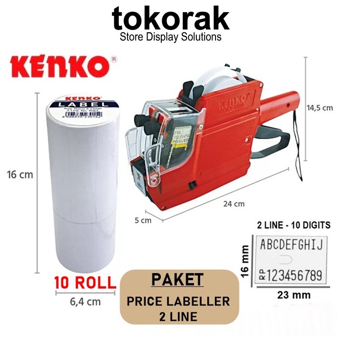 PAKET MESIN LABELLER MX-6600A 2 LINE KENKO + ISI LABEL HARGA 10 PCS