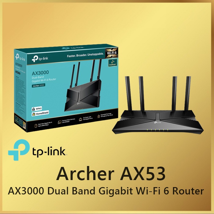 Tp-Link Archer AX53 AX3000 Dual Band Gigabit Wi-Fi 6 Router - AX 53 TPLink