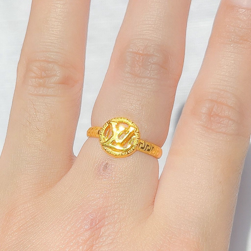 Cincin anak dan dewasa emas asli kadar 700 70 16k merk branded ringan gold ring 0,5 0,5 gram gr g lebar tampak besar