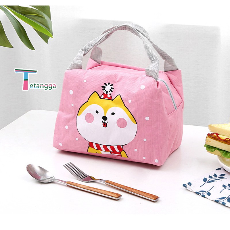 Tas Bekal Karakter Lunch Cooler Bag Salur Makanan Aluminium Kotak Makan Import Tas kotak makan siang