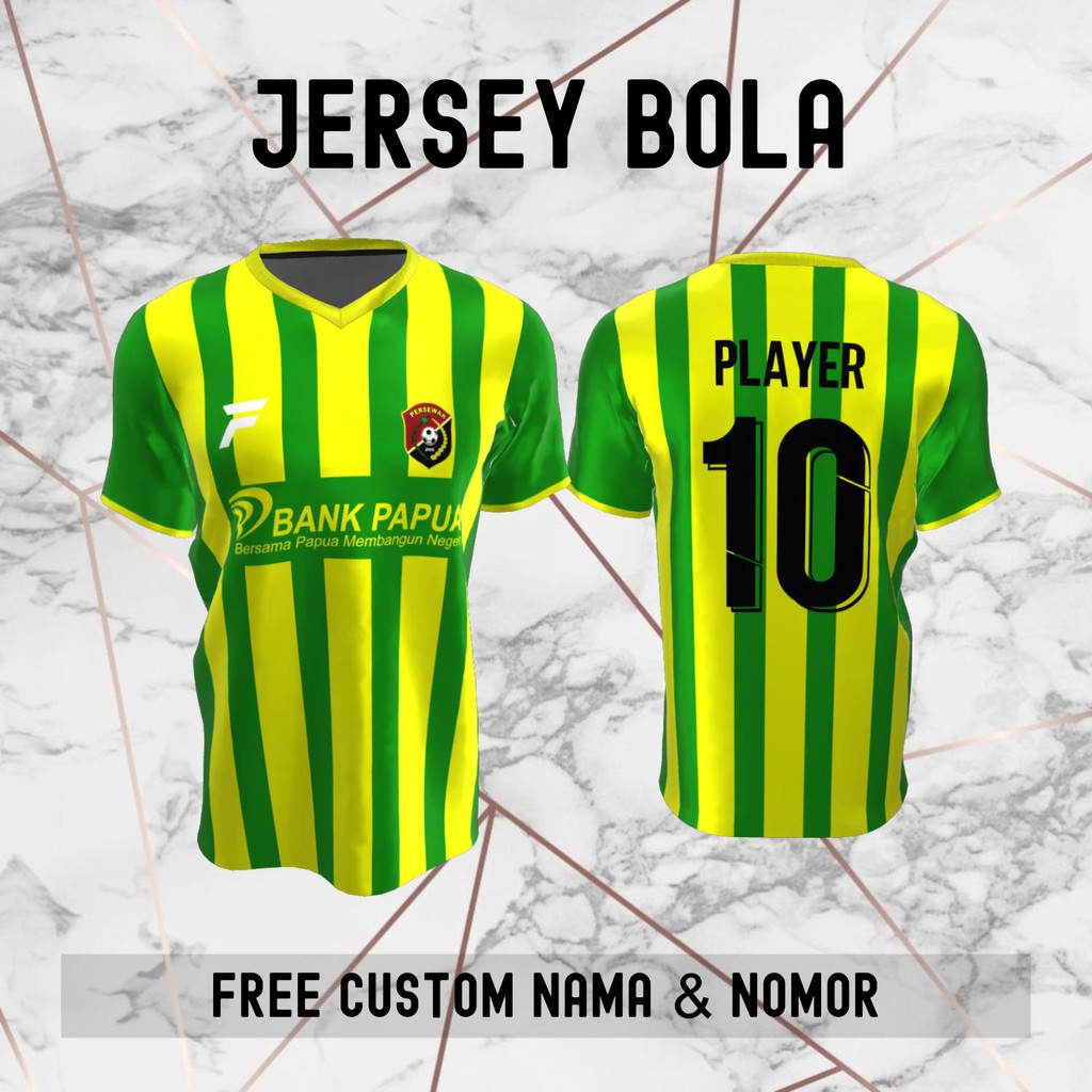 Jersey Persewar Waropen Klub Bola Baju Kaos Custom Nama dan Nomor Punggung - 524