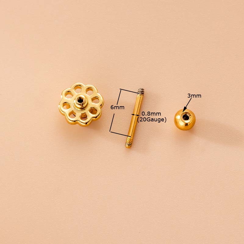 1 Pc Anting Stud Bentuk Barbel Lurus Bahan Stainless Steel Ukuran 6mm Aksen Zirkon Ungu