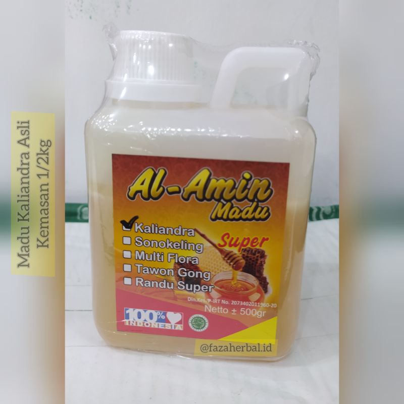 

Madu Kaliandra Al Amin 1/2 Kg Asli Murni Banyak Khasiat Manfaat