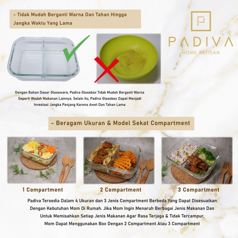 PADIVA 1520ML MIX 2+3COMPARTMENTS GLASSBOX (GBP1520M)