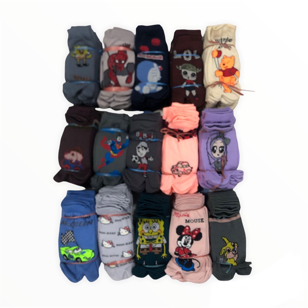 kaos kaki jempol anak-anak TK / kaos kaki anak jari motif disney karakter cewek cowok harga lusinan /grosiran