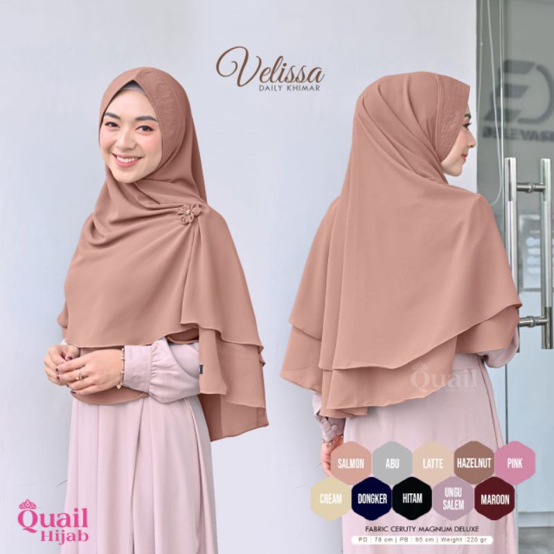 Jilbab Syar'i Jumbo 2 Layer Ceruty Soft Pet Velissa