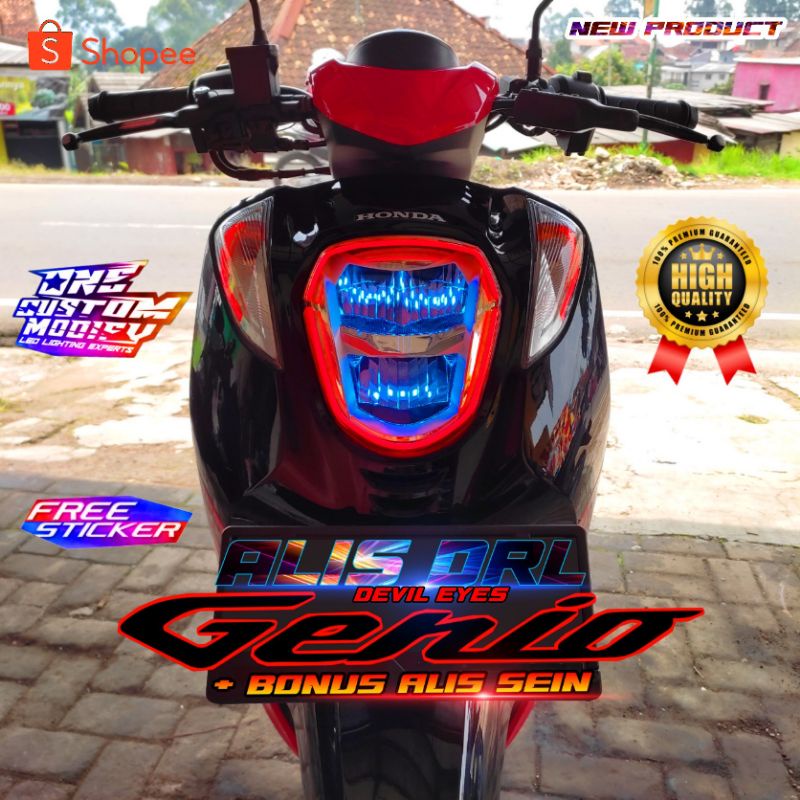 PAKET LAMPU ALIS GENIO BONUS ALIS SEIN KIRI KANAN / LAMPU ALIS HONDA GENIO FULL DEPAN SIAP PASANG
