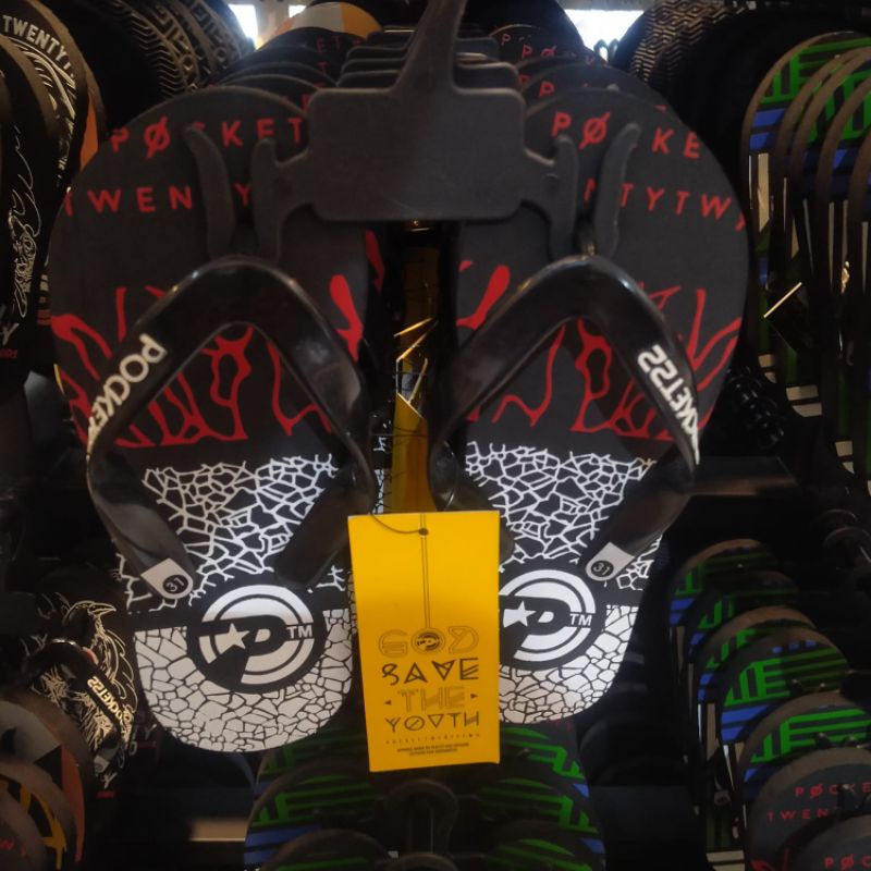 Sandal Jepit Anak Pocket22 Pria Original - Spide Hitam