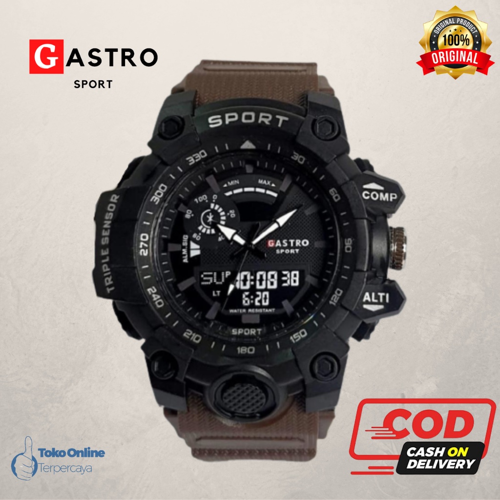 Jam Tangan Pria Gastro Sport Analog Quartz Casual Simple Chic Strap rubber Karet Fashion Watch Jam Cowok Outdoor Terbaru Kekinian