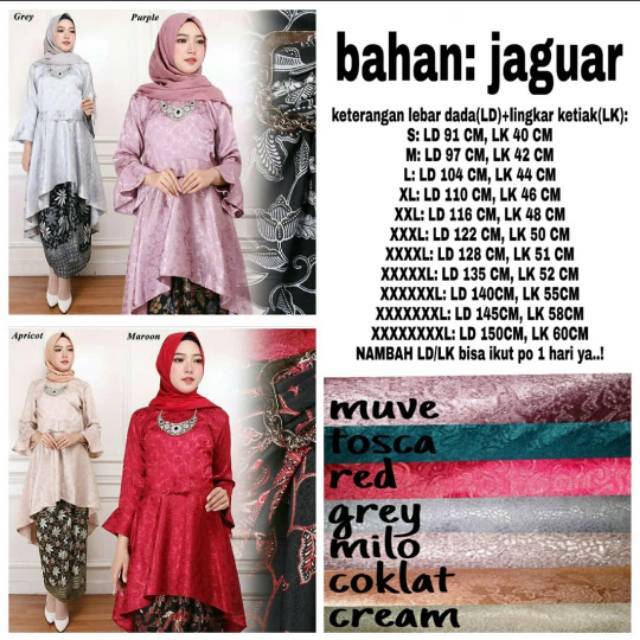Stelan kebaya modern jaguard jumbo Bigsize ld 150