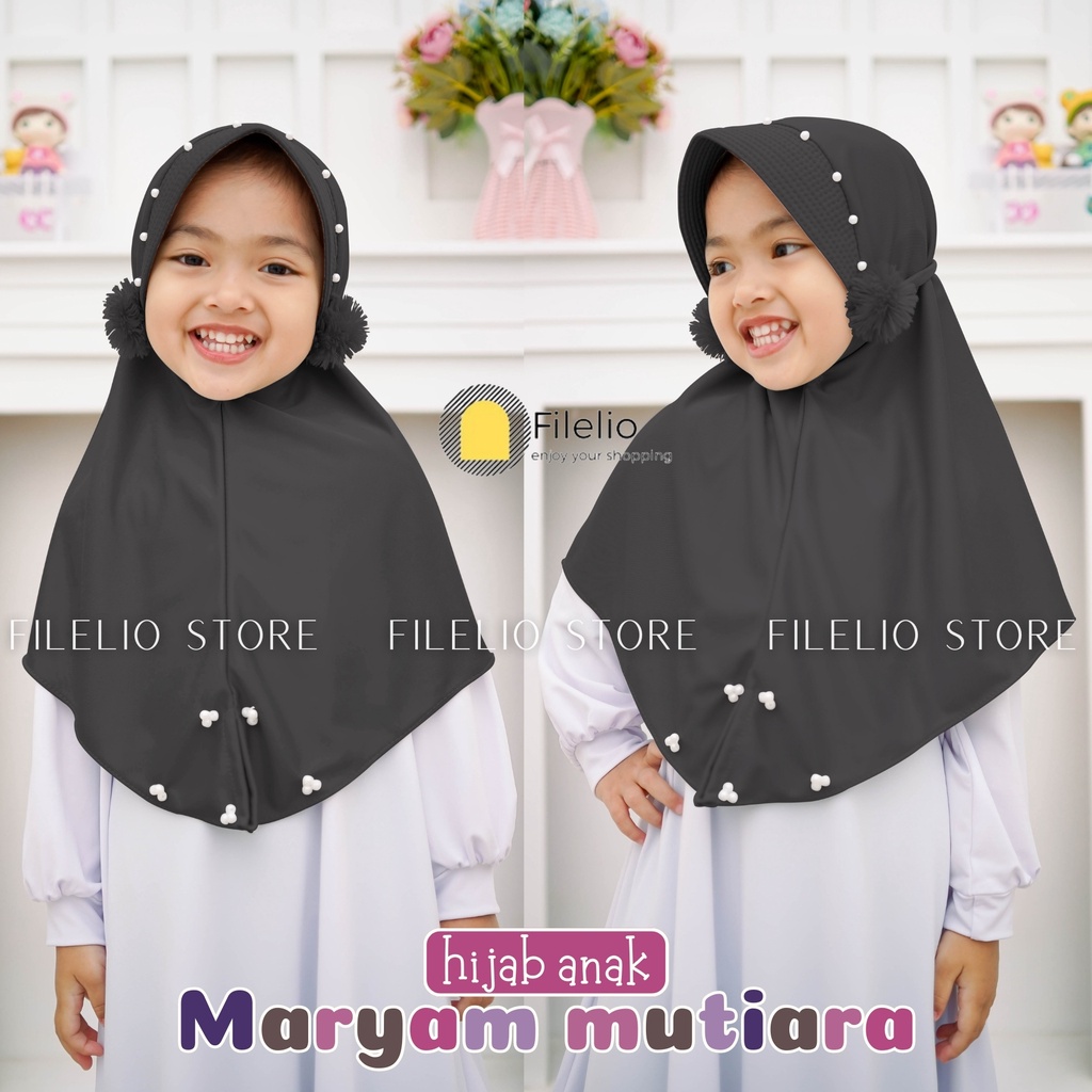 Kerudung Instan Anak TK Maryam Mutiara / Hijab Anak TK Kekinian / Hijab Anak TK Ped Mutiara Pompom / Jilbab Anak Karakter / Jilbab Anak Perempuan / Jilbab Anak Jersey / Kerudung Anak TK / Bergo Anak Jersey / Bergo Anak TK