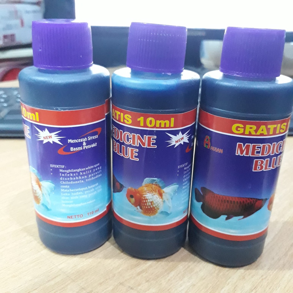 MEDICINE BLUE , OBAT BIRU UNTUK IKAN SAKIT , 110ML COCOK UNTUK SEMUA JENIS IKAN