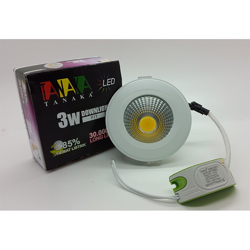 Lampu Ceiling Downlight LED COB 3 watt ( cahaya Warm White )