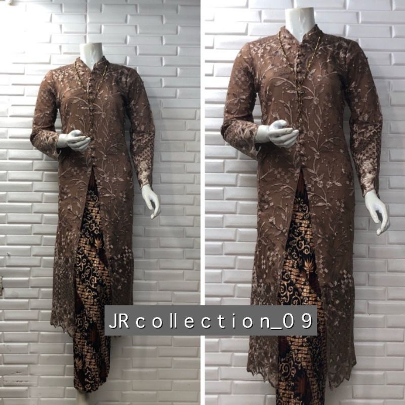 Kebaya Tunik | Kebaya Kerah Sanghai kombinasi payet | Kebaya Ibu hajat| Kebaya Tile modern