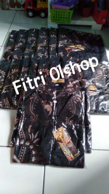 Kemeja Batik Pria Modern.batik Kujang Hitam Manis
