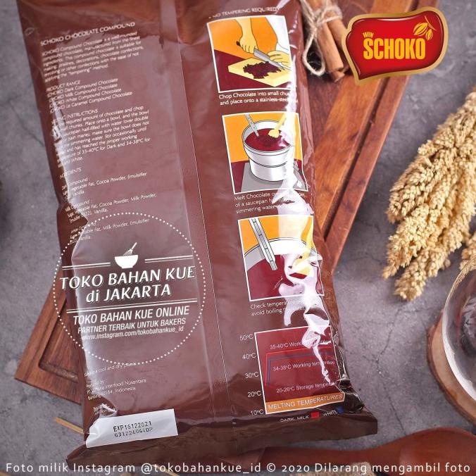 

Schoko Dark Compound Chocolate Coin 1kg Coklat Koin Baking Keping Enak