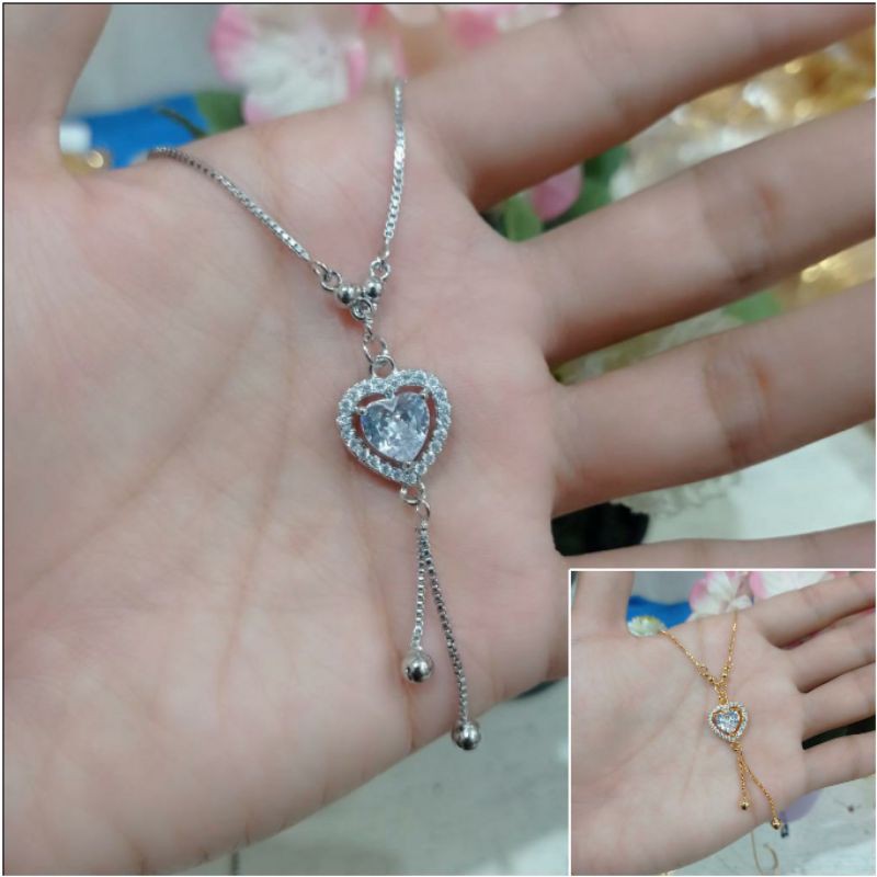 Fourfashion Kalung Dewasa Permata Love Koye Lapis Emas YT135