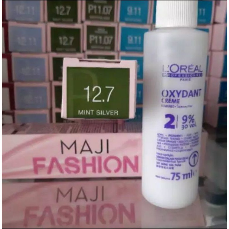 Loreal pewarna Rambut cat Maji Fashion no 12.7+ Loreal Oxidant 75ml