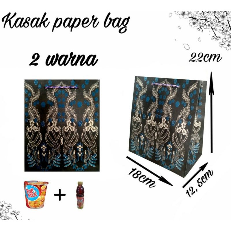 

(KPB)TAS KERTAS batik R5 Merak panjang, paperbag pop mie+teh pucuk
