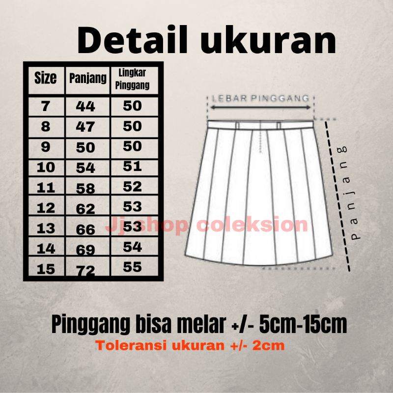 SERAGAM SEKOLAH ROK PRAMUKA PENDEK (SELUTUT)  REMPEL LIPIT ROK PRAMUKA ROK REMPEL SD , SMP, SMA, SERAGAM SEKOLAH