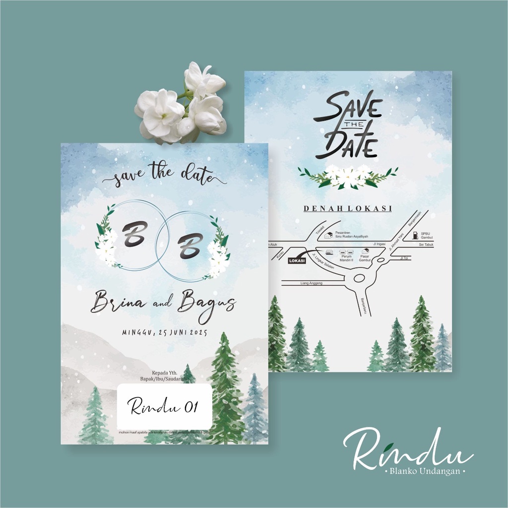 Undangan Pernikahan Murah RINDU 01