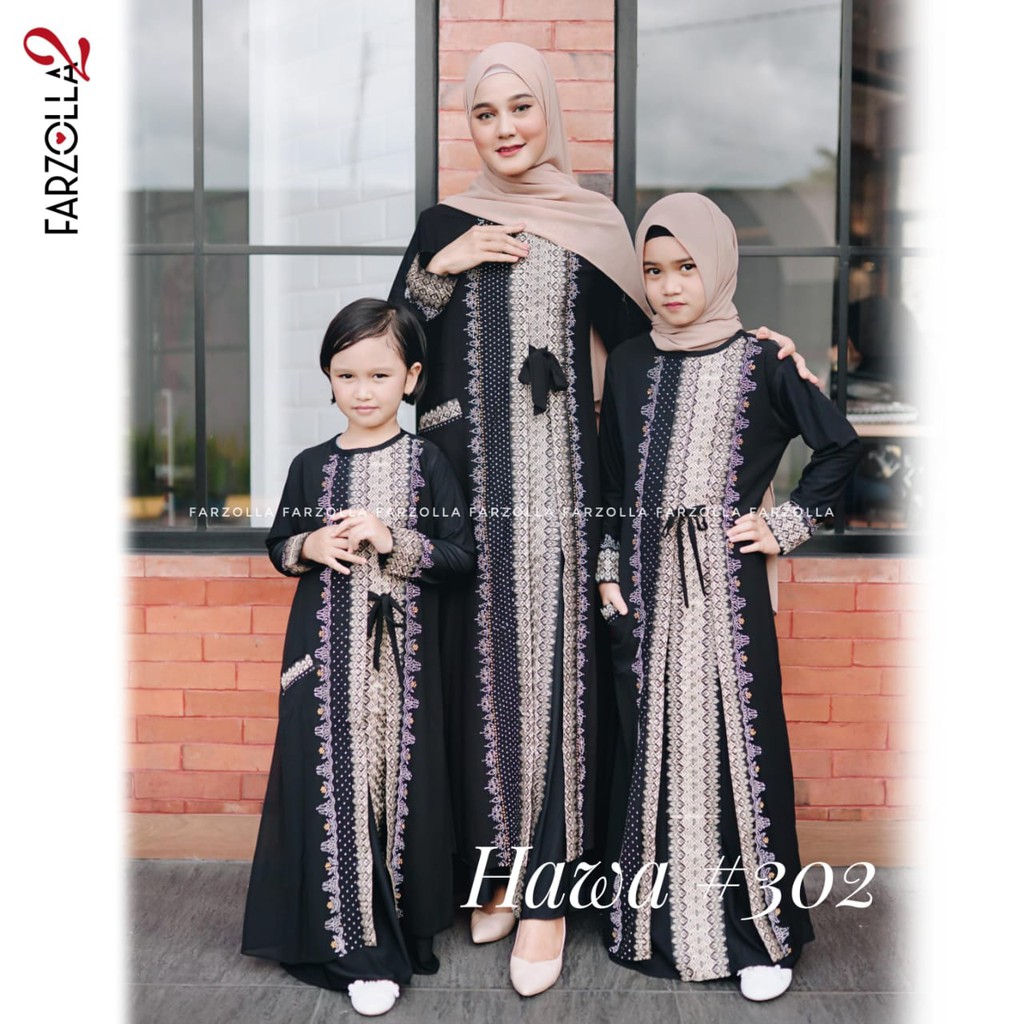 COUPLE ABAYA IBU DAN ANAK//Abaya Turkey HAWA 302 hitam bordir//turki saudi// Abaya ORI/Abaya Hitam