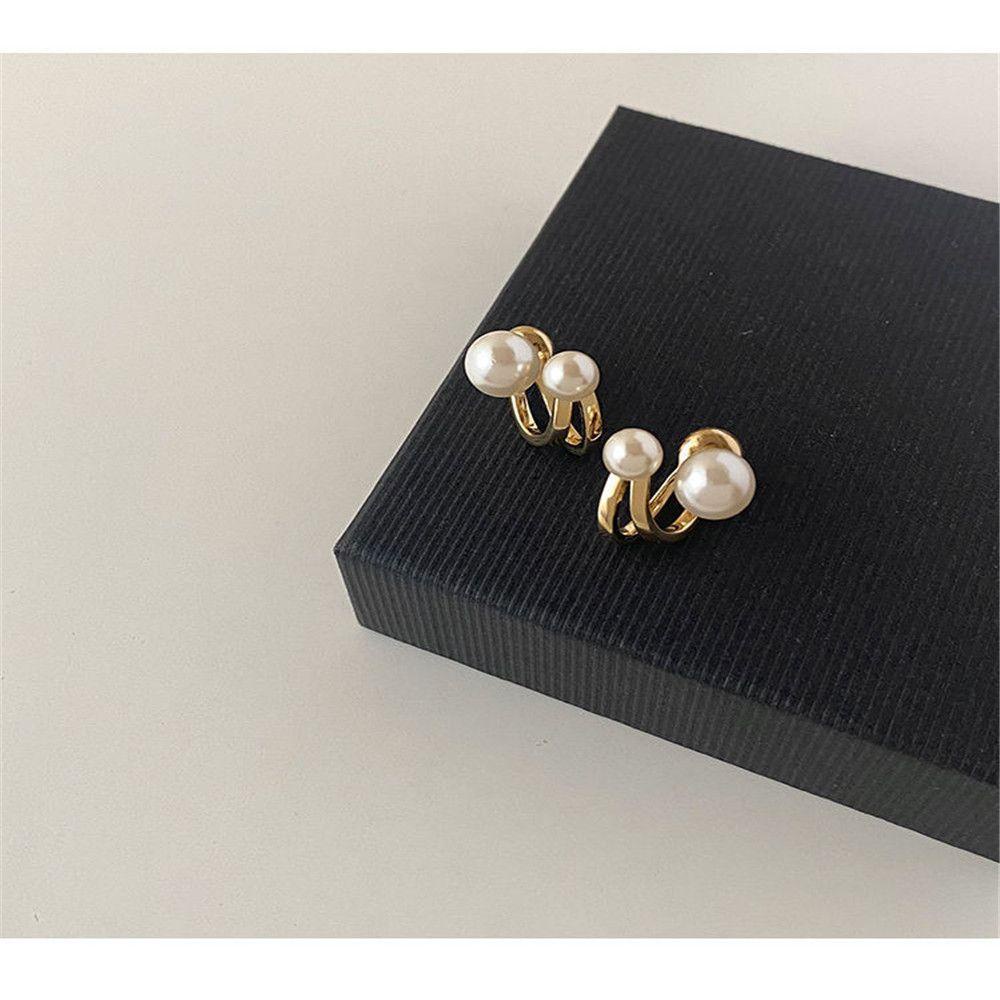 R-flower Pearl Stud Earrings Hadiah Baru Perhiasan Temperamen Elegan