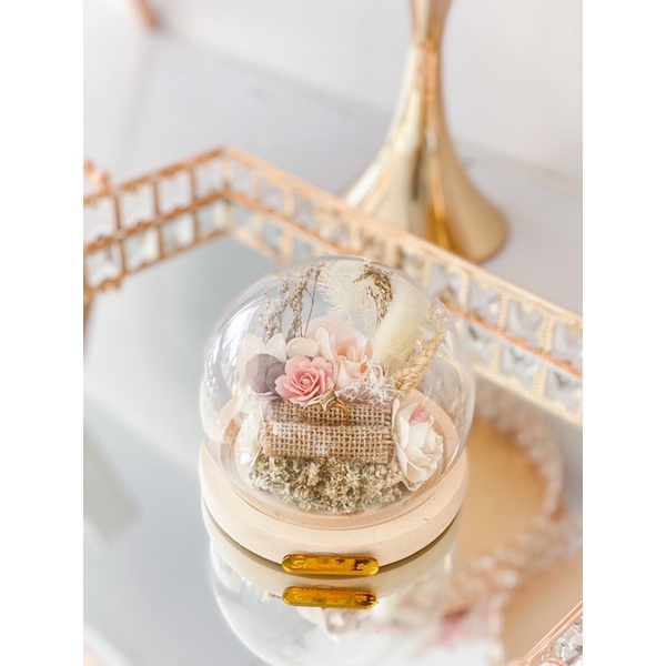 Ringbox glass dome / Ring bearer glass dome / Ring box bagus / ringbox murah / kotak cincin