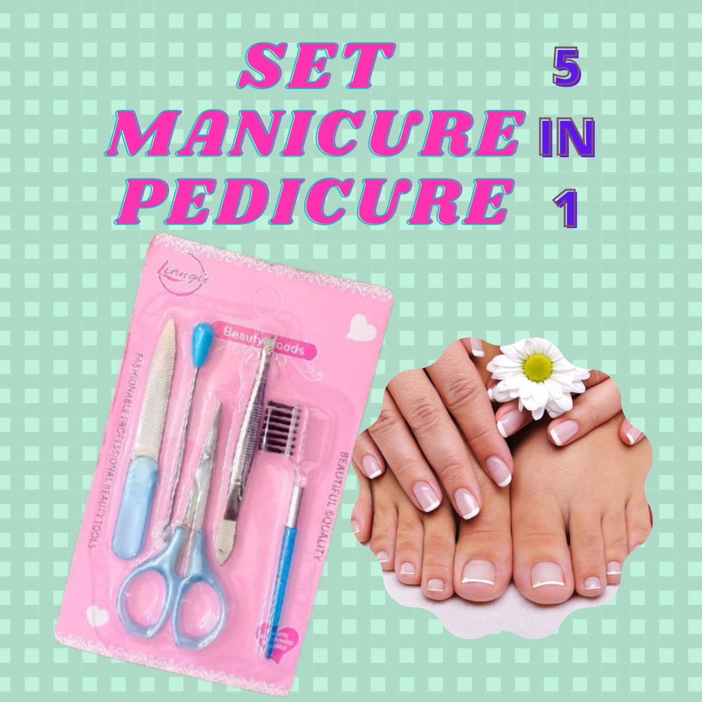 MANICURE SET ISI 5 MURAH - WARNA RANDOM