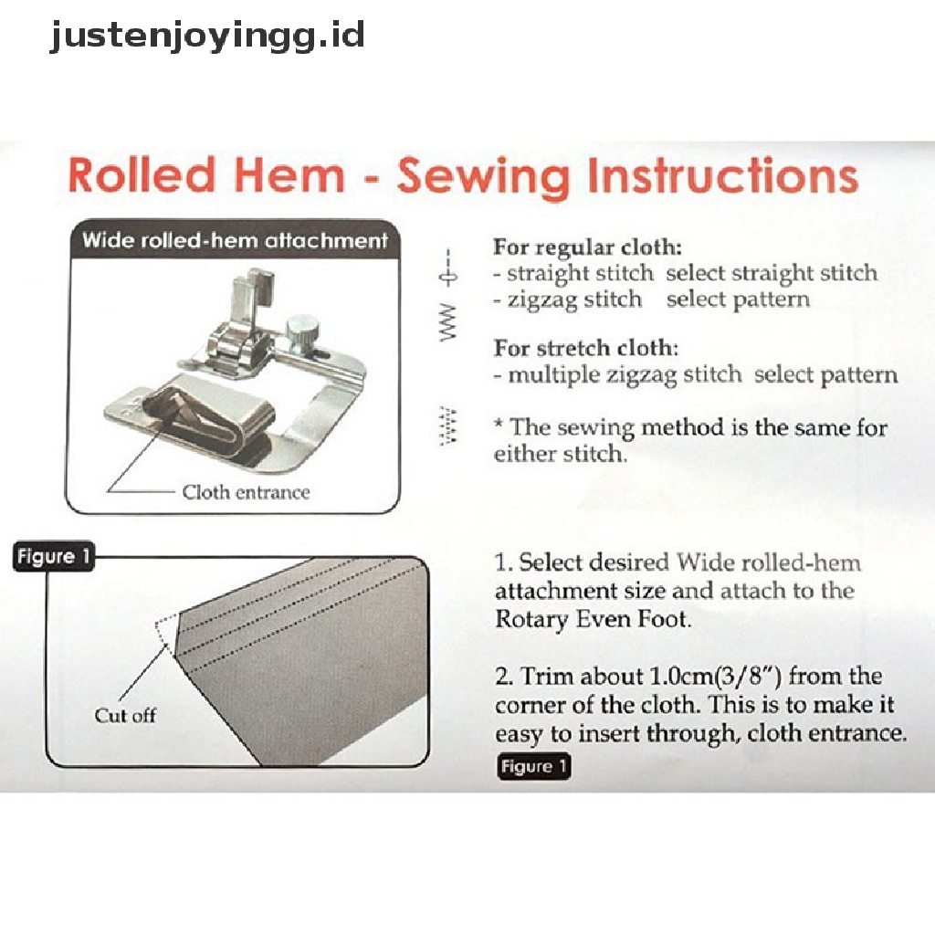 // justenjoyingg.id // 3Pcs Hemming Cloth Strip Presser Foot Sewing Machine Hemmer Rolled Hem ~