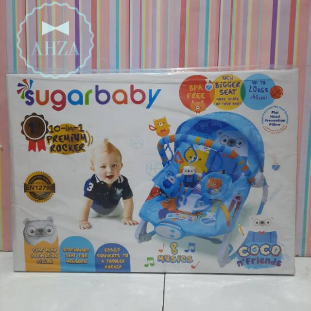 AHZA BOUNCER BAYI SUGAR BABY ROCKING 10IN1-EXTRA LARGE SEAT