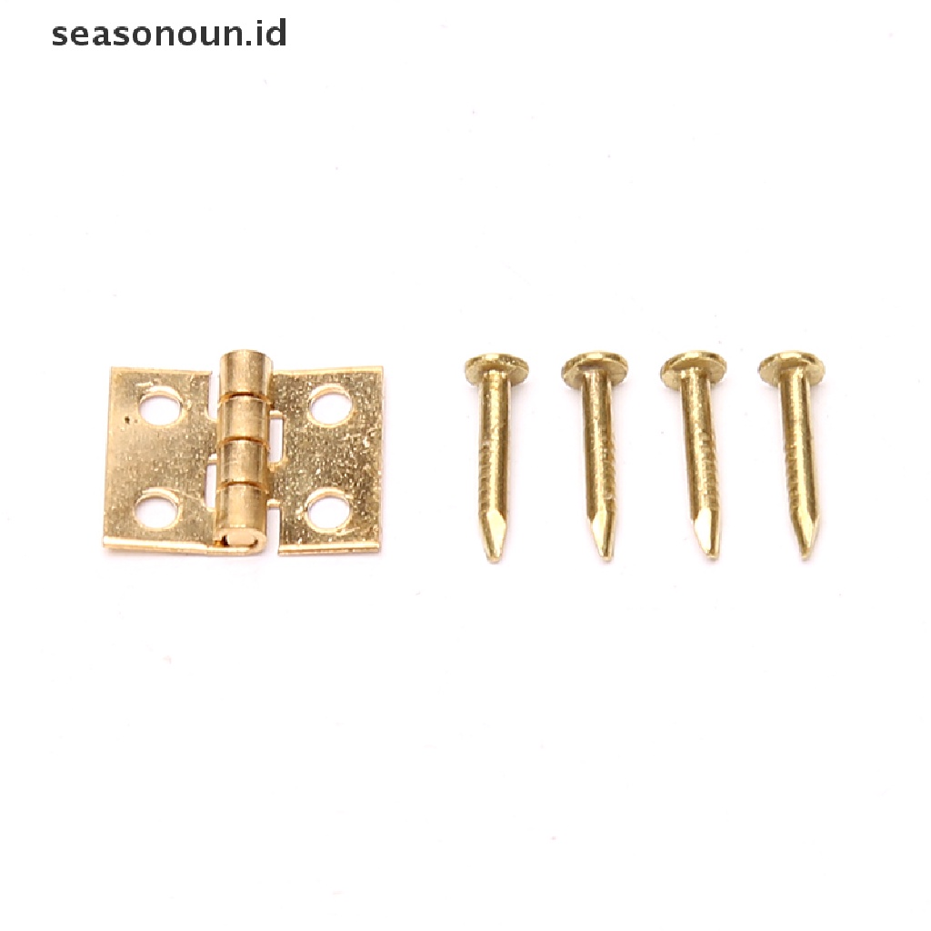 (seasonoun) 20pcs Engsel Mini Bahan Metal Untuk Furniture Rumah Boneka 1 / 12