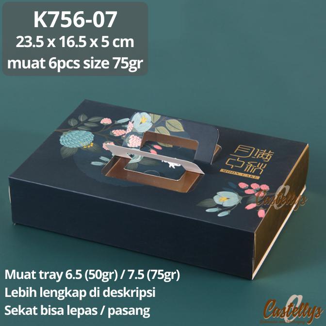 

best seller] Kotak Dus Box Mooncake K756-07 Biru Pia Kue Bulan Kering Nastar Cookie