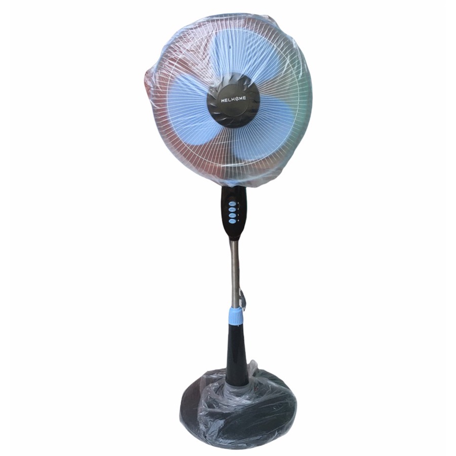 Kipas Angin Berdiri WELHOME WH-1681 16 Inch Stand Fan Kaki Bulat Putaran Kipas Halus