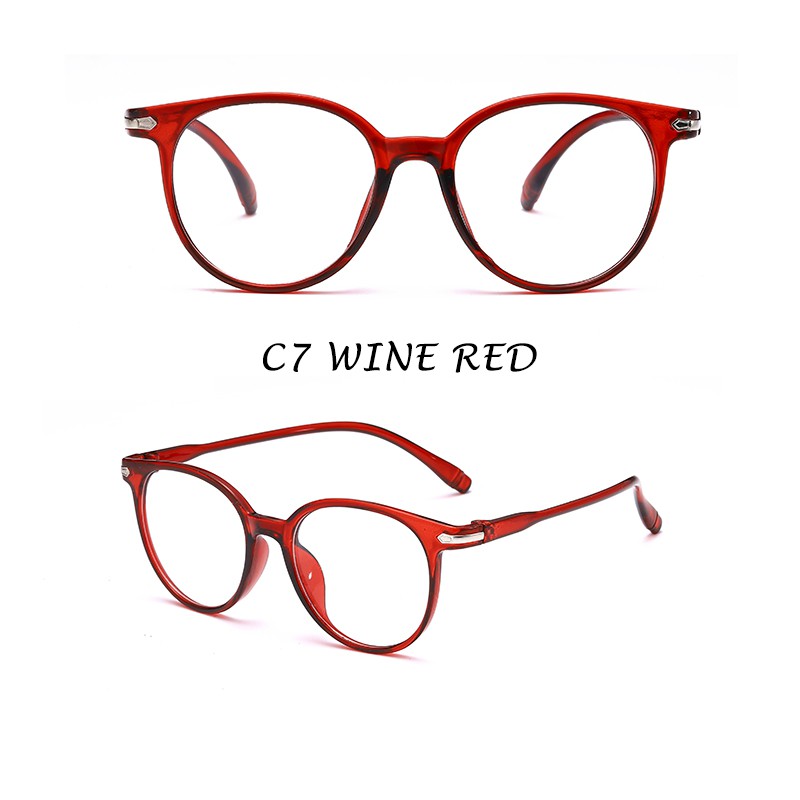 (JIUERBAOFFICIAL)COD Kacamata Anti Radiasi Wanita Kacamata Korea Gaya Bulat Cewek Murah Bahan Plasik Aneka Warna untuk Unisex Eyeglasses-8