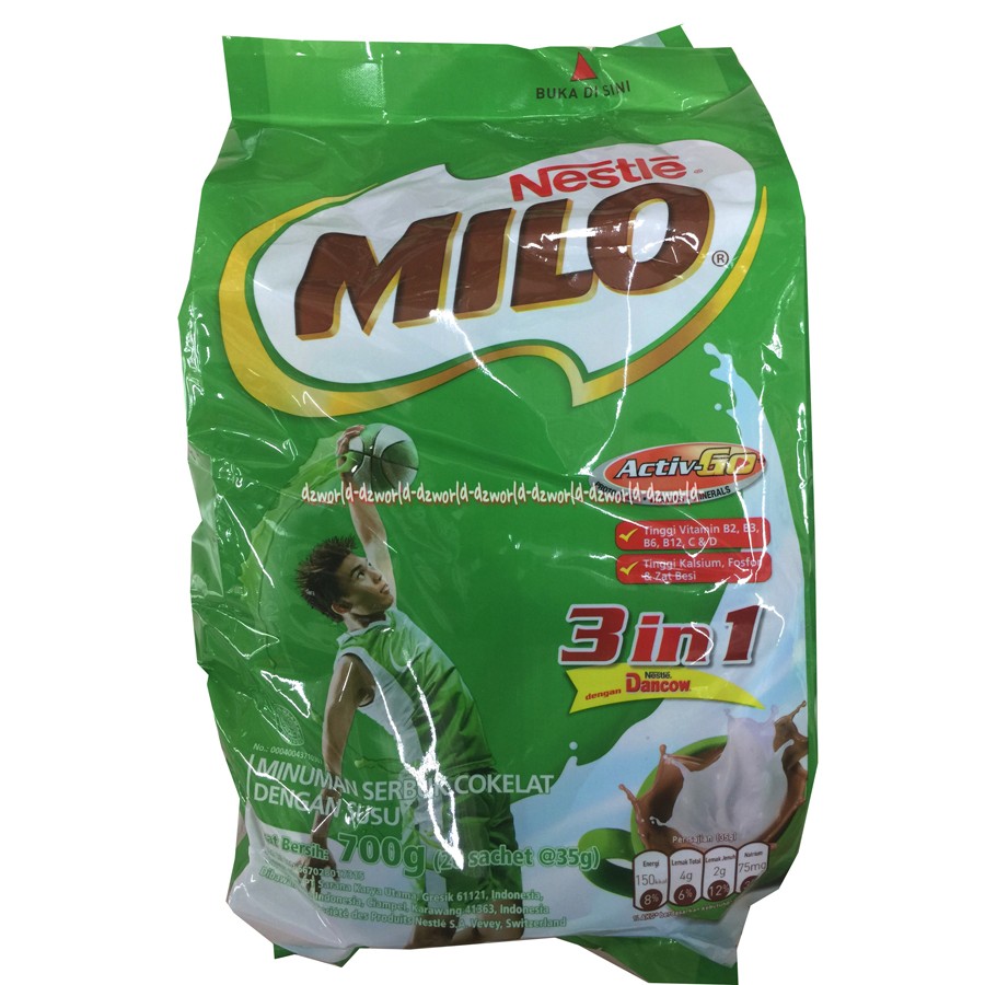 Milo Susu 3 In 1 Activ Go Polybag 35g 18sachet Susu Coklat Milo Bungkus Saset Millo Cokelat Chocolate Milk