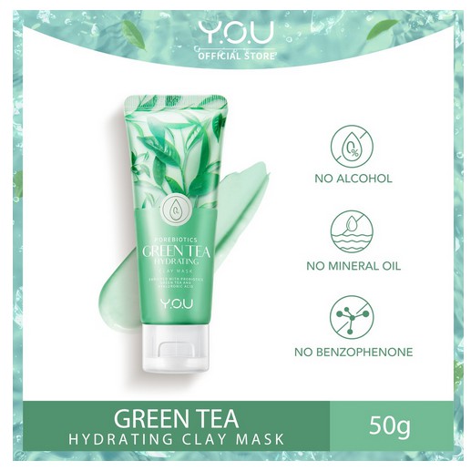 [GROSIR] YOU Daily Skin Good Porebiotics Greentea Hydrating Clay Mask 50gr