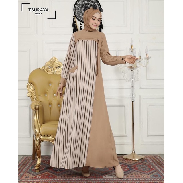 Gamis Fizzi combi batik terbaru/ toyobo dress fizzi tsurayya