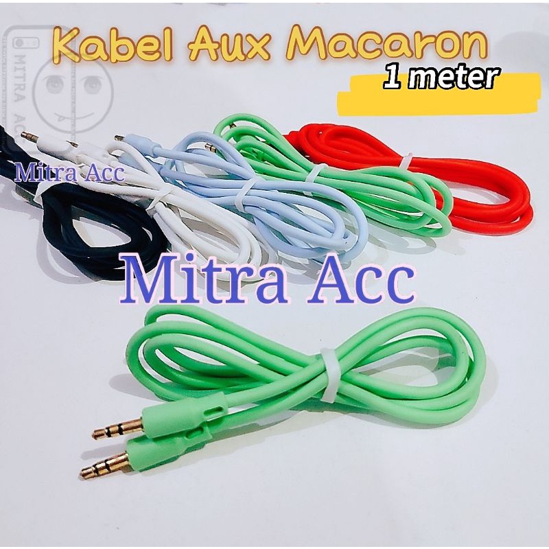 Kabel Audio AUX Macaron 3.5mm Panjang 1meter