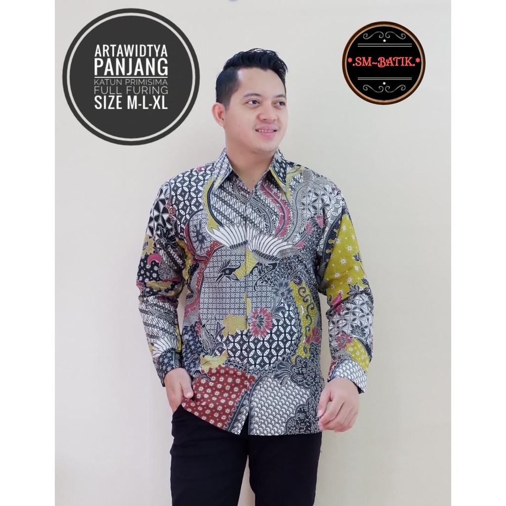 ARTAWIDTYA SM BATIKSOLOAMANAH KEMEJA BAJU BATIK PRIA SOLO LENGAN PANJANG PENDEK LAPIS FURING ATASAN BATIK PREMIUM MODERN KATUN HALUS GADING KUNING DANANJAYA SARCEL KOKO DJAYAGUNA HARDINOTO PEKSI JIWO CAKRAWALA PRADANA LESMANA DARJITO BATIK SOLO AMANAH ORI