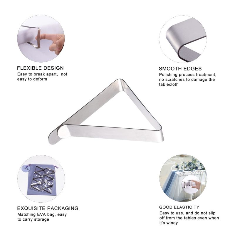 6pcs Klip Penjepit Taplak Meja Adjustable Stainless Table Cloth Holder/Penjepit Taplak Meja Rapih