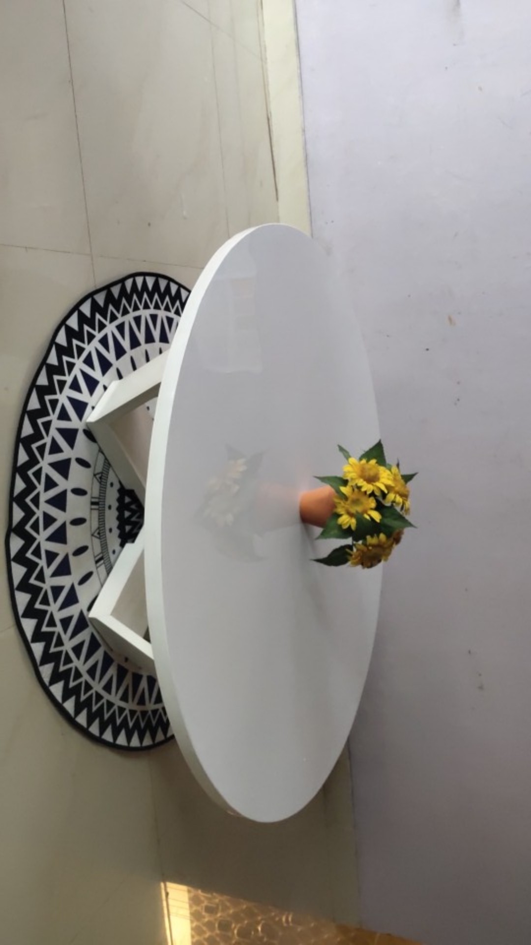 Meja Lesehan Unik - Brown Mocha Bundar